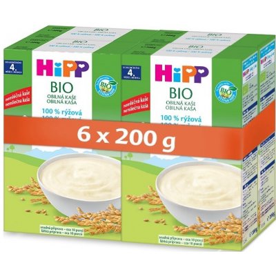 HiPP BIO Obilná kaše 100% rýžová 6 x 200 g – Zboží Mobilmania
