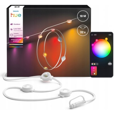 Philips Zahradní světelný řetěz venkovní 18m IP65 32LED RGB SMART Festavia HUE – Hledejceny.cz