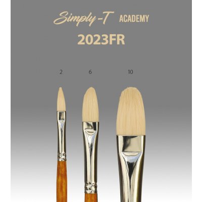 Štětec Simply-T Academy 2023FR - Bristle, Filbert, dlouhá rukojeť Velikost štětce: 10 – Zboží Mobilmania