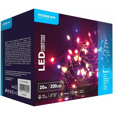ML-C2006 Modee Christmas Lighting String (200 LED/ 20 metr / 10 cm) Multicolour RGB - Adapter (AC22 – Zboží Mobilmania