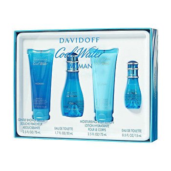 Davidoff Cool Water Woman EDT 50 ml + tělové mléko 75 ml + sprchový gel 75 ml + EDT 15 ml dárková sada