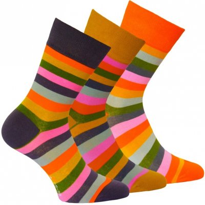Oxsox Módní dámské barevné pruhované ponožky mix barev – Zboží Mobilmania