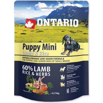 Ontario Puppy Mini Lamb & Rice 0,75 kg