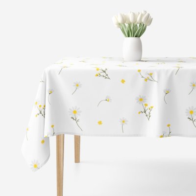 Goldea hranatý ubrus 100% bavlněné plátno heřmánek 140x220 cm – Zboží Dáma
