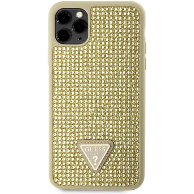 Pouzdro Guess, Rhinestones Triangle Metal Logo iPhone 11 Pro MAX zlaté – Zbozi.Blesk.cz