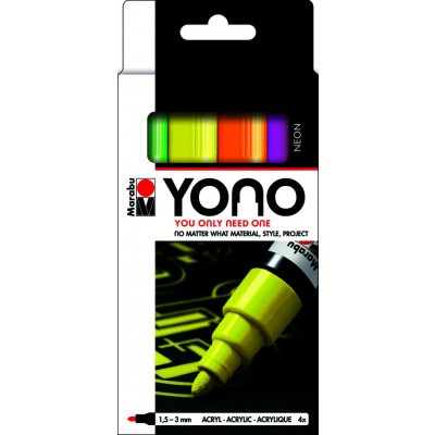 Marabu YONO Akrylové popisovače 4 Ks Neon Sada 1,5-3mm – Hledejceny.cz