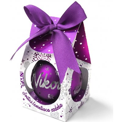 Nekupto Vánoční koule se jménem Nikola svítící skleněná 5,8 cm – Zboží Mobilmania