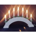 M.A.T. GROUP Svícen vánoční el. 7 svíček,teplá BÍ,oblouk,dřev.BÍ,do zásuvky – Zboží Mobilmania
