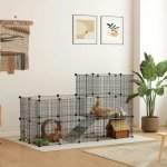 PawHut Výběh pro malá zvířata černá 140 x 70 x 105 cm – Zboží Mobilmania