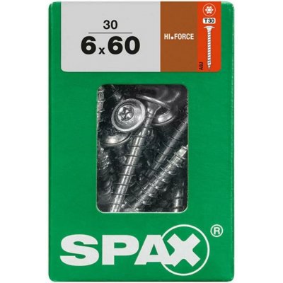 Spax Vrut talíř.hlava Hi.Force T-Star+ T30 4CUT pln.závit Wirox 6x60 mm 30 ks – Hledejceny.cz