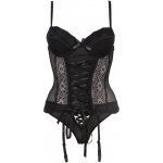 Krajkovaný korzet s podvazky – černý – Zboží Dáma