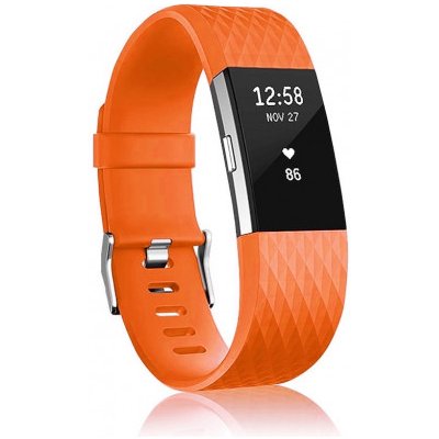 BStrap Silicone Diamond Small řemínek na Fitbit Charge 2, orange SFI002C25 – Hledejceny.cz