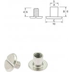 Pro Háčkování Nýt šroubovací 6 mm, Ø 5 mm nikl Počet: 10 ks – Zbozi.Blesk.cz