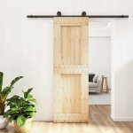 vidaXL Posuvné dveře Přírodní a černá 70 x 210 cm – Zboží Mobilmania