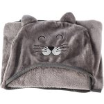 H&L Dětská fleecová deka Kočka s kapucí šedá – Zboží Mobilmania