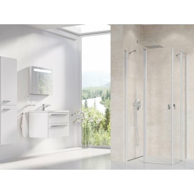 Ravak Sprchový kout Chrome CRV2+CRV2 CRV2-80 satin+Transparent – Zboží Dáma