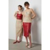 Dámská sukně Answear Lab kožená sukně midi WS24.SDD002 červená