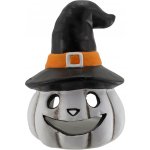 Keramický svícen Halloweenská dýně s kloboukem, 10,5 × 14,5 cm – Hledejceny.cz