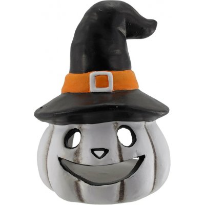 Keramický svícen Halloweenská dýně s kloboukem, 10,5 × 14,5 cm – Hledejceny.cz