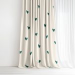 Goldea bavlněný závěs - srdíčka na slonové kosti 140x150 cm – Sleviste.cz