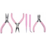 Sada nástrojů v pouzdře - kleště a pinzety - růžové - 5 ks – Zboží Dáma