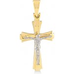 Lillian Vassago Přívěsek kříž s Ježíšem z kombinovaného zlata LLV37 GP076YW – Sleviste.cz