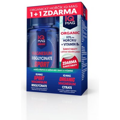 IQ Mag Sport hořčík bisglycinát + vitamin B6 90 kapslí – Hledejceny.cz