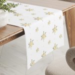 Biante Teflonový běhoun TF-120 Zlato-modro-zelené vánoční vločky na bílém 20x140 cm – Sleviste.cz