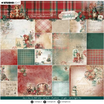 Blok podkladových papírů Studio Light "Festive Nostalgia", 20,3x20,3 cm, 36 l. – Zboží Dáma