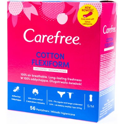 Carefree Cotton Flexiform slipové vložky se svěží vůní 56 ks – Zboží Mobilmania