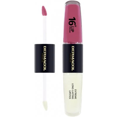 Dermacol 16H Lip Colour dlouhotrvající rtěnka a lesk na rty 06 Merry Berry 2 x 4 ml – Zboží Mobilmania