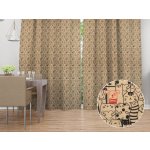 Biante Dekorační závěs PML-093 Pes mezi kočkami na hnědobéžovém 145x180 cm – Sleviste.cz