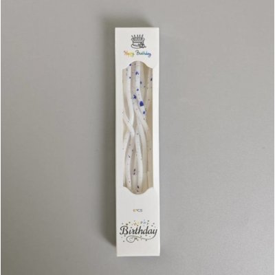 Dortisimo Svíčky spirálové bílé s modrým zdobením – Zboží Dáma