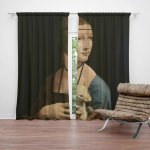Sablio Závěs Dáma s hranostajem - Leonardo da Vinci: 2ks 140x250cm – Hledejceny.cz