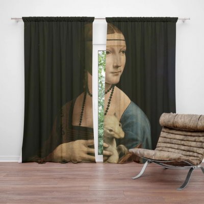 Sablio Závěs Dáma s hranostajem - Leonardo da Vinci: 2ks 140x250cm – Hledejceny.cz