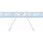 Svatební podvazek modrý s bílou mašlí – Zboží Dáma