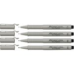 Faber-Castell 6700 Popisovač Ecco Pigment sada černé, sudé hroty 4 ks – Zboží Mobilmania