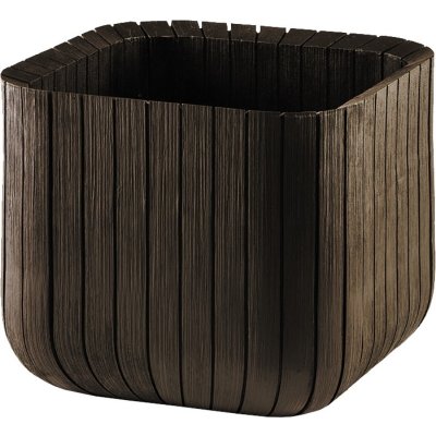 Keter Cube Planter M Květináč 30 x 30 x 30 cm hnědý