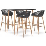 zahrada-XL 5dílný barový set černo-šedý 3057464 – Hledejceny.cz