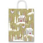 Vánoční dárková taška Fantasia Winter 26 × 34,5 × 12 cm - zlatá – Hledejceny.cz