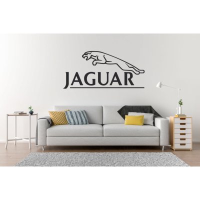 Lepy.cz Samolepka na zeď Jaguar - Logo rozmery 70x32cm Černá – Zboží Mobilmania