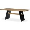 Jídelní stůl Autronic DS-M200 DUB Stůl jídelní, 200 x 100 cm ,masiv dub, zkosená hrana, kovová noha, černý lak