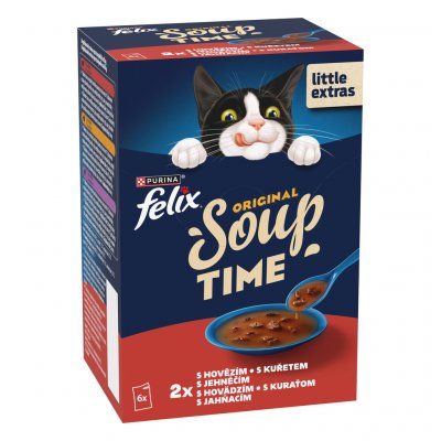 Felix Soup Original hovězí kuře a jehněčí 6 x 48 g – Sleviste.cz