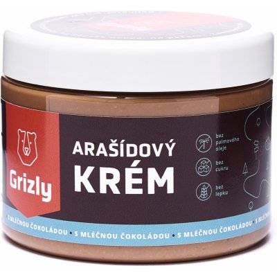 GRIZLY Arašídový krém s mléčnou čokoládou 500 g – Zbozi.Blesk.cz