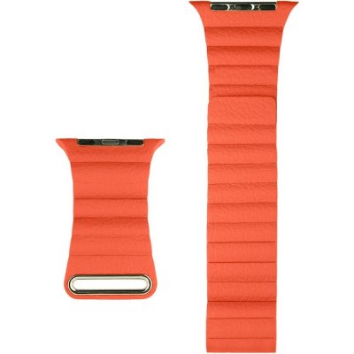 Coteetci kožený magnetický řemínek Loop Band pro Apple Watch 42 / 44mm oranžový WH5206-OR – Hledejceny.cz