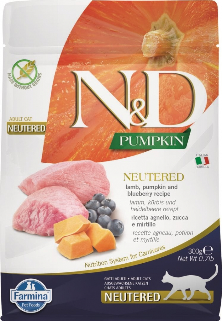 N&D Pumpkin CAT Neutered Lamb & Blueberry 0,3 kg