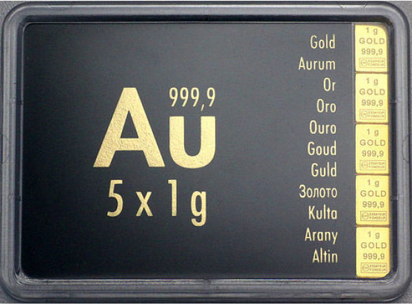 Valcambi Zlatý CombiBar 5 x 1 g