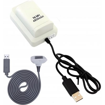 APT KX7B 2x XBOX 360 Baterie USB kabel, bílá – Zboží Živě