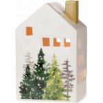DRAGIMEX Vánoční svícen domeček bílo-zelený 14,5 x 6 x 8 cm – Hledejceny.cz