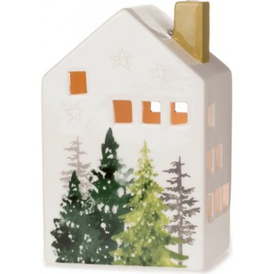 DRAGIMEX Vánoční svícen domeček bílo-zelený 14,5 x 6 x 8 cm – Hledejceny.cz